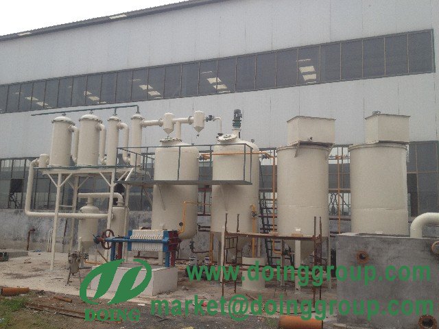 Waste engine oil refining to diesel equipment